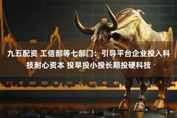 九五配资 工信部等七部门：引导平台企业投入科技耐心资本 投早投小投长期投硬科技